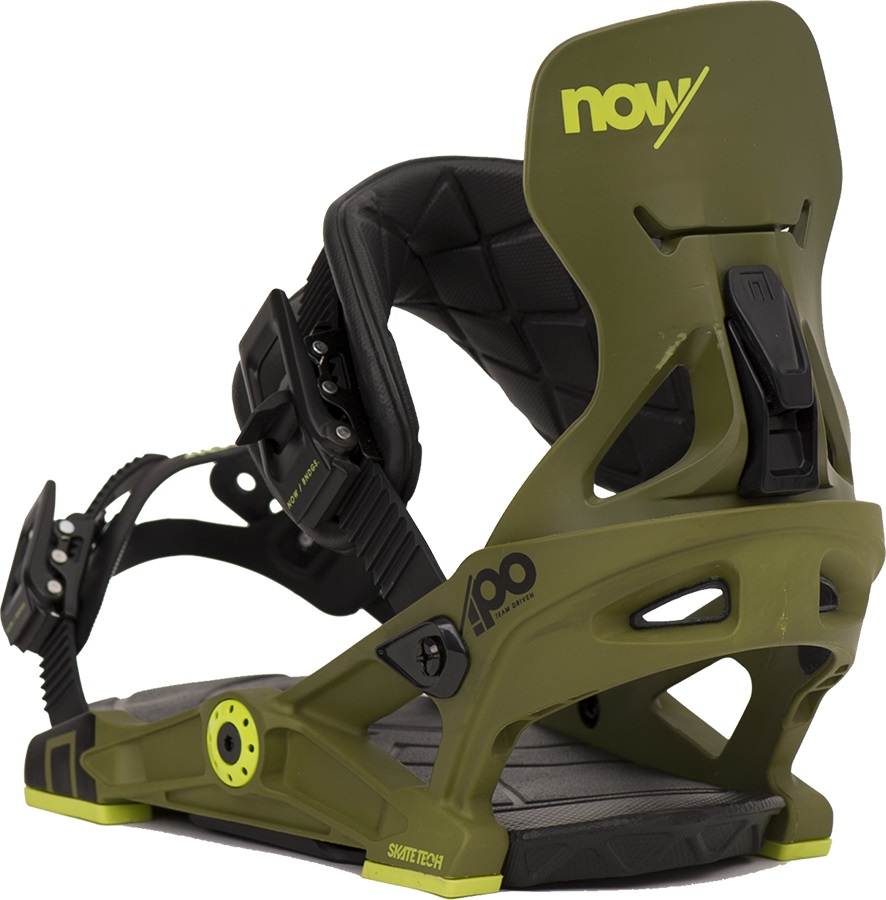 NOW IPO Snowboard Bindings, Large, Army Green, 2017